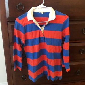 Lands End Orange & Blue Rugby Shirt